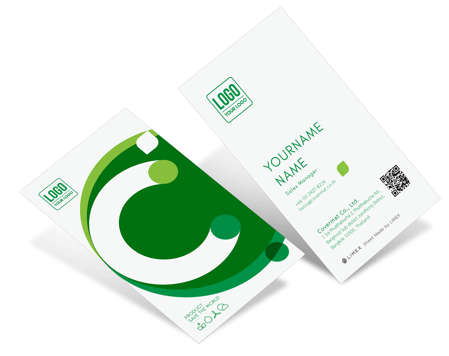 GREEN COVERMAT BUSINESS CARD 1
